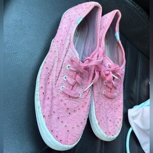 Pink Keds Lace Women's Shoes 8